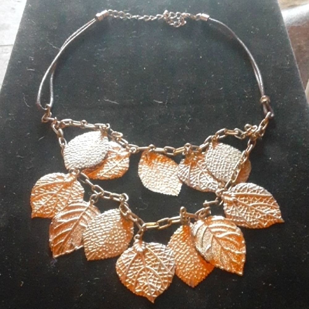 Gold Leaf Statement Necklace